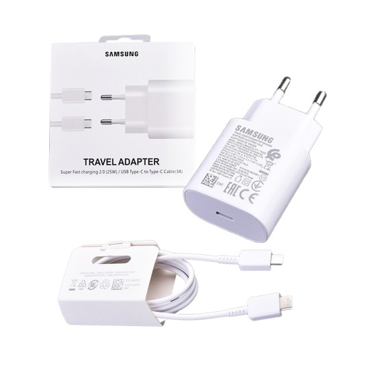ADAPTADOR DE CARREGADOR RÁPIDO SAMSUNG EP-TA800NB EGEU COM CABO TIPO C A TIPO C 25 W BRANCO ADAPTADOR DE CARREGADOR RÁPIDO SAMSUNG EP-TA800NB EGEU COM CABO TIPO C A TIPO C 25 W BRANCO